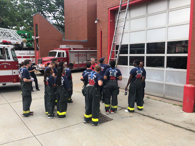 CambridgeMAFire's tweet photo. II) #CambMA #MSYEP 12 July 2019: the end of week 2. Today class members also learned & practiced basic ground ladder operations.
@Cambridge_Mayor https://t.co/migjMeCHKq