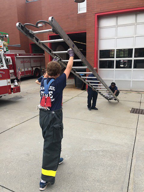 CambridgeMAFire's tweet photo. II) #CambMA #MSYEP 12 July 2019: the end of week 2. Today class members also learned & practiced basic ground ladder operations.
@Cambridge_Mayor https://t.co/migjMeCHKq