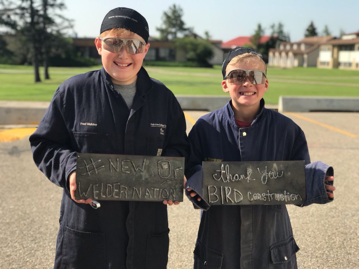 NWP_AB's tweet photo. We wrapped the @cwb_foundation Mind Over Metal Welding Camp today presented by #BirdConstruction. 

Great week teaching the skills &amp; opportunities of the welding trade. 

Thanks to GPRC instructors Tony &amp; Lindsay for making this week awesome. 

#ExperienceGPRC #NewWelderNation https://t.co/O6Cg49U1xE