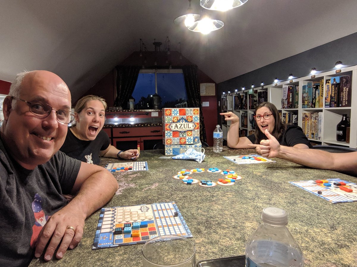 emilyd333's tweet photo. An "oldie" but a goodie!
It's been awhile since we pulled this one out. #azul1 #boardgames @Jodeeeetho29 @GoodEnoughParty @PlanBGames_ https://t.co/KBeToYe5xb
