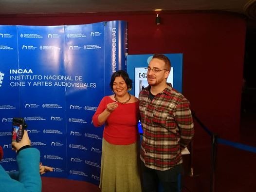 Leveluptransme1's tweet photo. "El agua de los sueños" corto que forma parte de Historias Breves 17. Rocío Muñoz y Pablo Fuertes,los directores, en el preestreno en Cine Gaumont. @_xenlu @AlvarAmericas @INCAA_Argentina #AlvarLasAmericas https://t.co/x5DIx44Emc