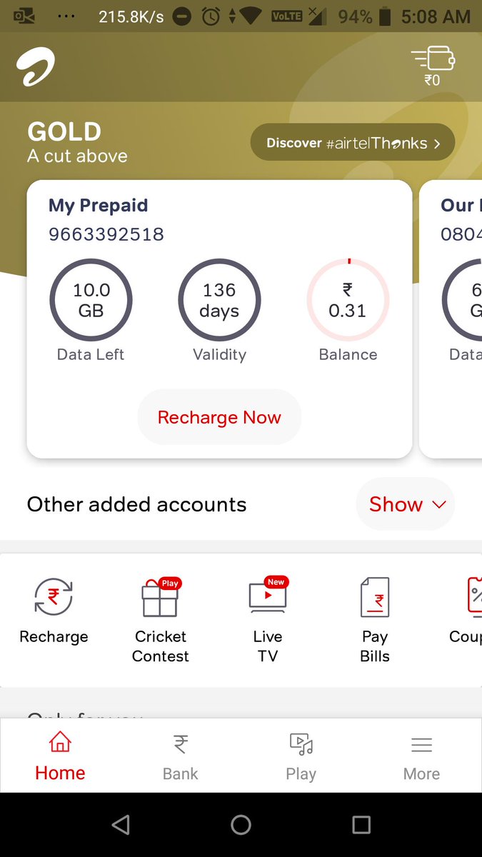 pradeepl_psg's tweet photo. @Airtel_Presence 9663392518 I did a recharge for 597 on Jun 12 with an offer of extra 10GB of data but the offer data is not credited now.  You can see that the extra 10GB of data is seen in MyAirtel app but I am not able to use it. https://t.co/8yMX70fw7h