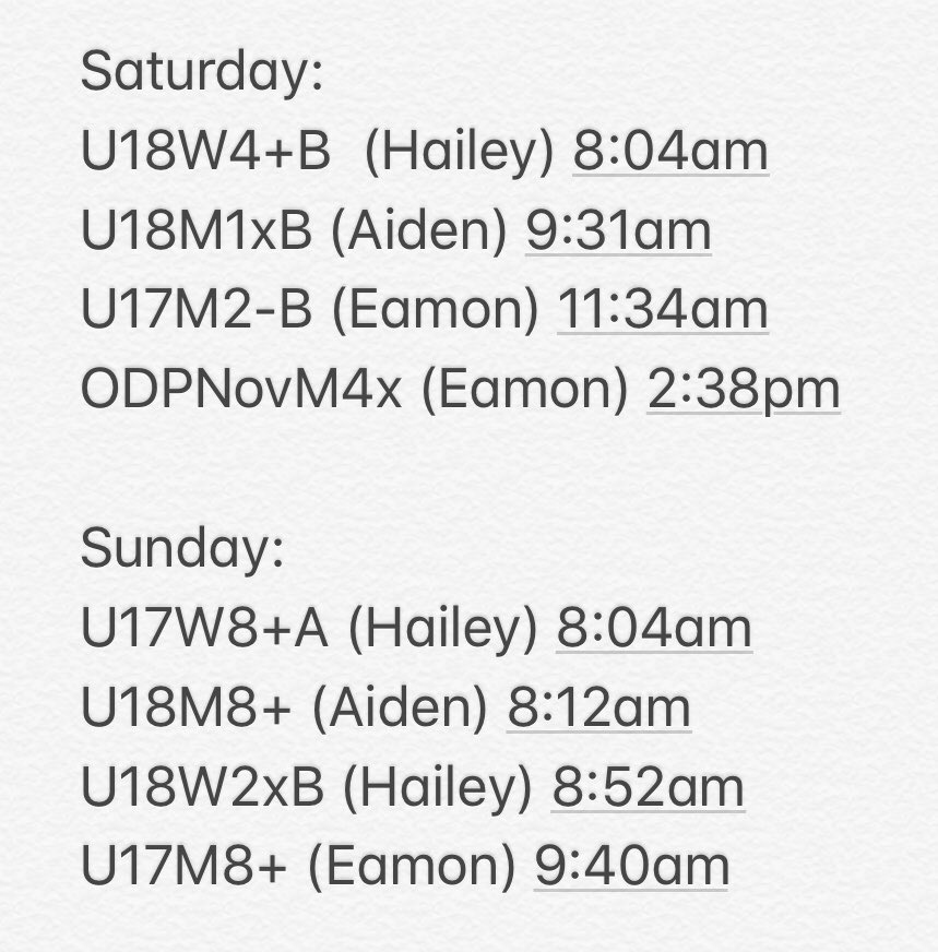 SERC_Jr_Rowing's tweet photo. Hailey, Aiden, and Eamon are racing this weekend at the ODP Summer Cup. See the results at https://t.co/c7i4Lh7AjT! https://t.co/MNNhLK9s8q