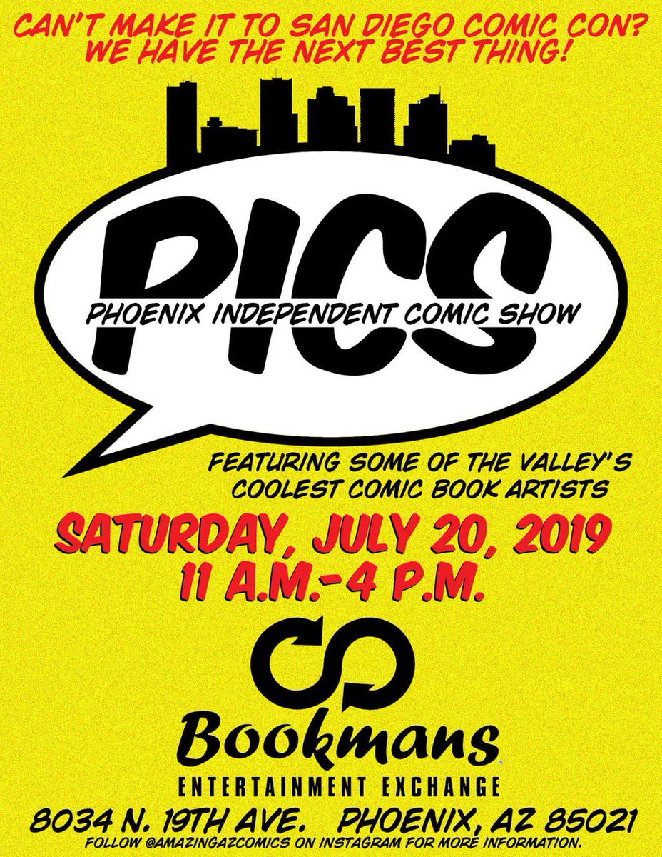 bookmans's tweet image. Thanks to @phoenixmagazine! The upcoming Phx Independent Comic Show happening JULY 20 @bookmansphoenix features #RussKazmierczak (@AmazingAZComics), #NickCagnetti @Ncags  (@fudgy1nick), #JessicaDzielinski (@jessica.dzielinski), &amp;amp; #CoopBolton (@coopscomics) ow.ly/MXKe50uYGNm