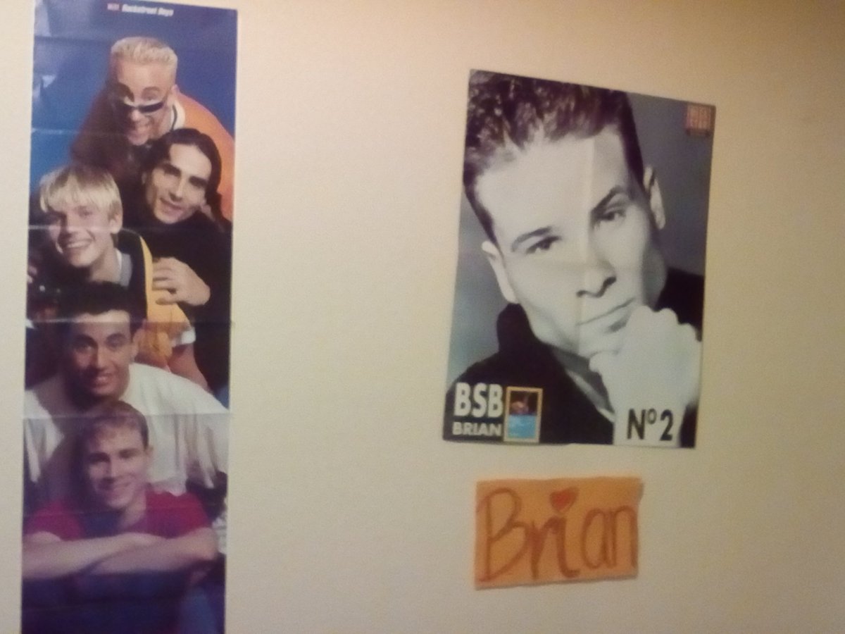 EnikoSasi's tweet photo. I moved one month ago and yesterday decorated the wall of my room. I may be too old to have posters on my wall ... but who cares? :) @brian_littrell @kevinrichardson @howied @nickcarter @aj_mclean @backstreetboys https://t.co/h6O1OZYuwU