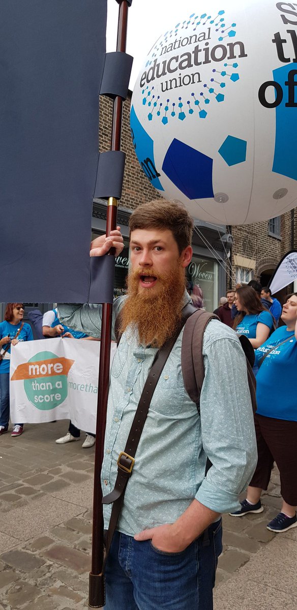 Marching early here <a href="/DurhamGala/">Durham Miners' Gala</a> with <a href="/NEUnion/">National Education Union</a> <a href="/NEUnorthern/">NEU Northern</a> with @Bob3142y representing <a href="/york_neu/">NEU York</a>