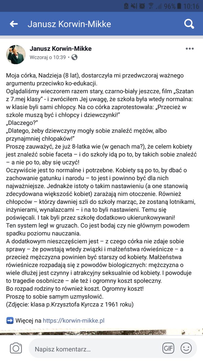 darthvejder's tweet photo. Nie wiem czy bardziej przeraża mnie to co jest tu napisane czy to ile ludzi w komentarzach się z tym zgadza https://t.co/9aKyrrOsEL