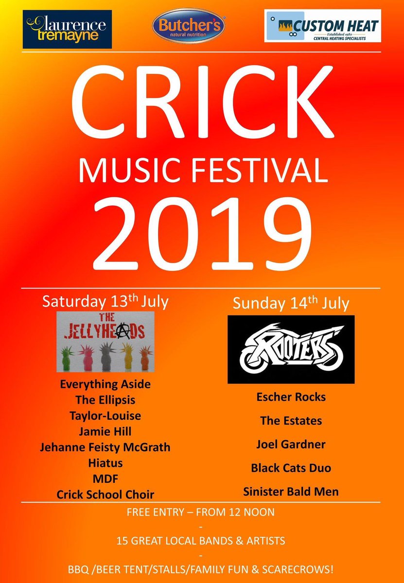 CRICK MUSIC FEST TODAY - STAGE TIME 6:45 🌸