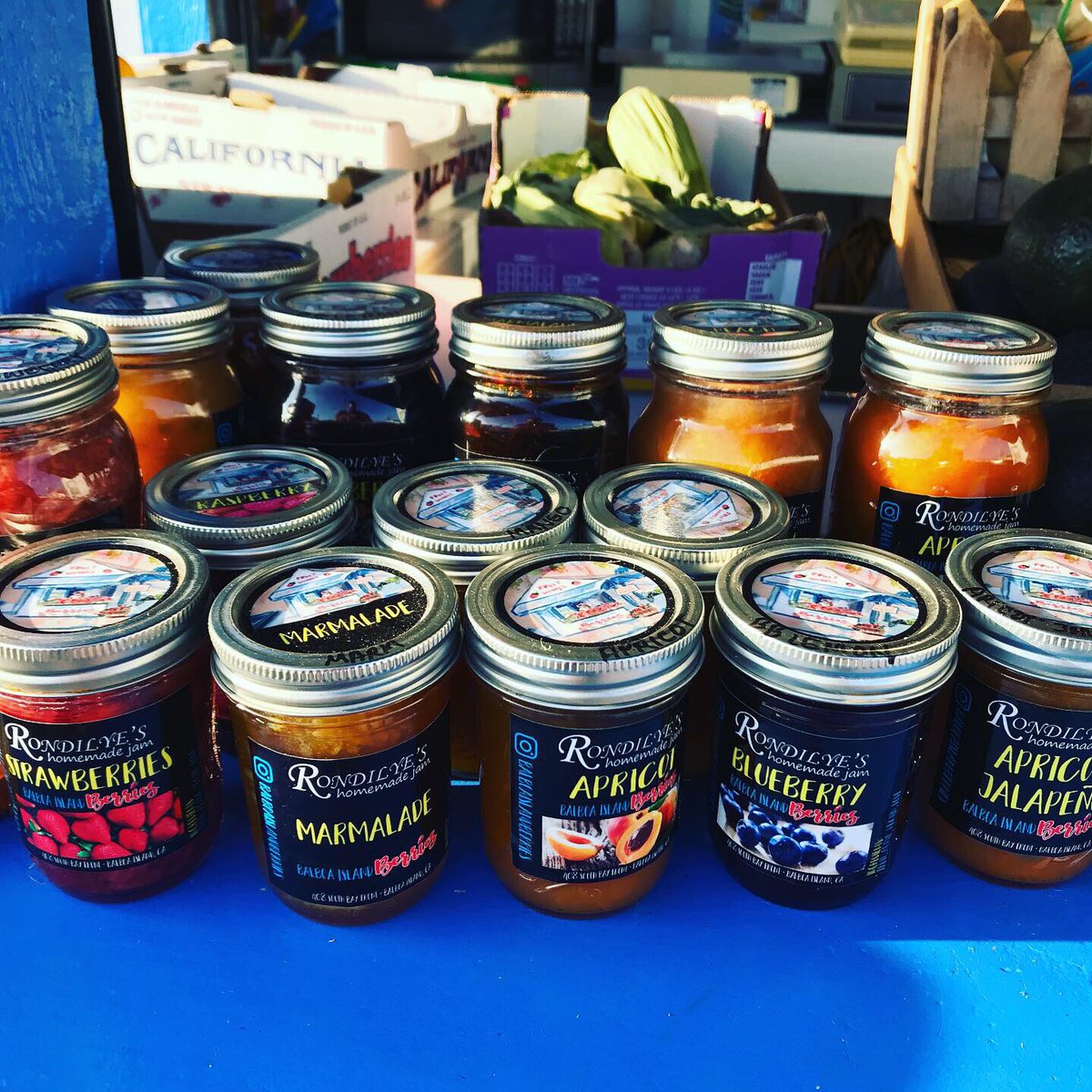 Jam Goals! Check out all these flavorful jams available at Balboa Island Berries! Located on South Bay Front at the Ferry crossing! #balboaisland