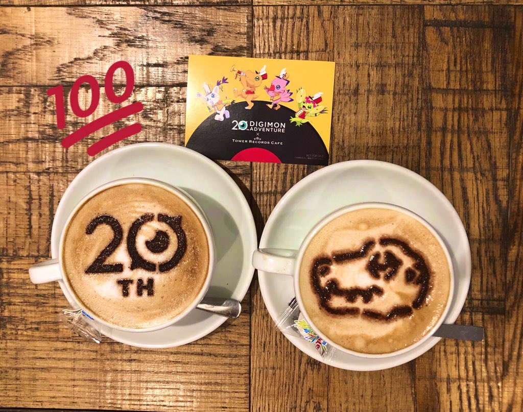 Digi_Adv_Staff's tweet photo. 【祝】デジモン×タワレコカフェ、本日からタワレコカフェ表参道店でスタートです😆🦋🎉
可愛い姿のパートナーデジモン、音楽、映像に囲まれながら、素敵な時間をお過ごしくださいませ〜💓
#デジモン #デジアド20 https://t.co/jObudgVuYa