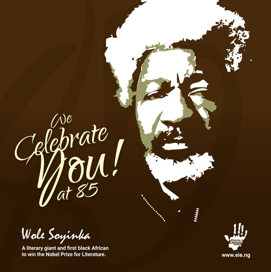 Happy birthday to Nobel Laureate, Professor Wole Soyinka. Cheers to more fruitful years!!     