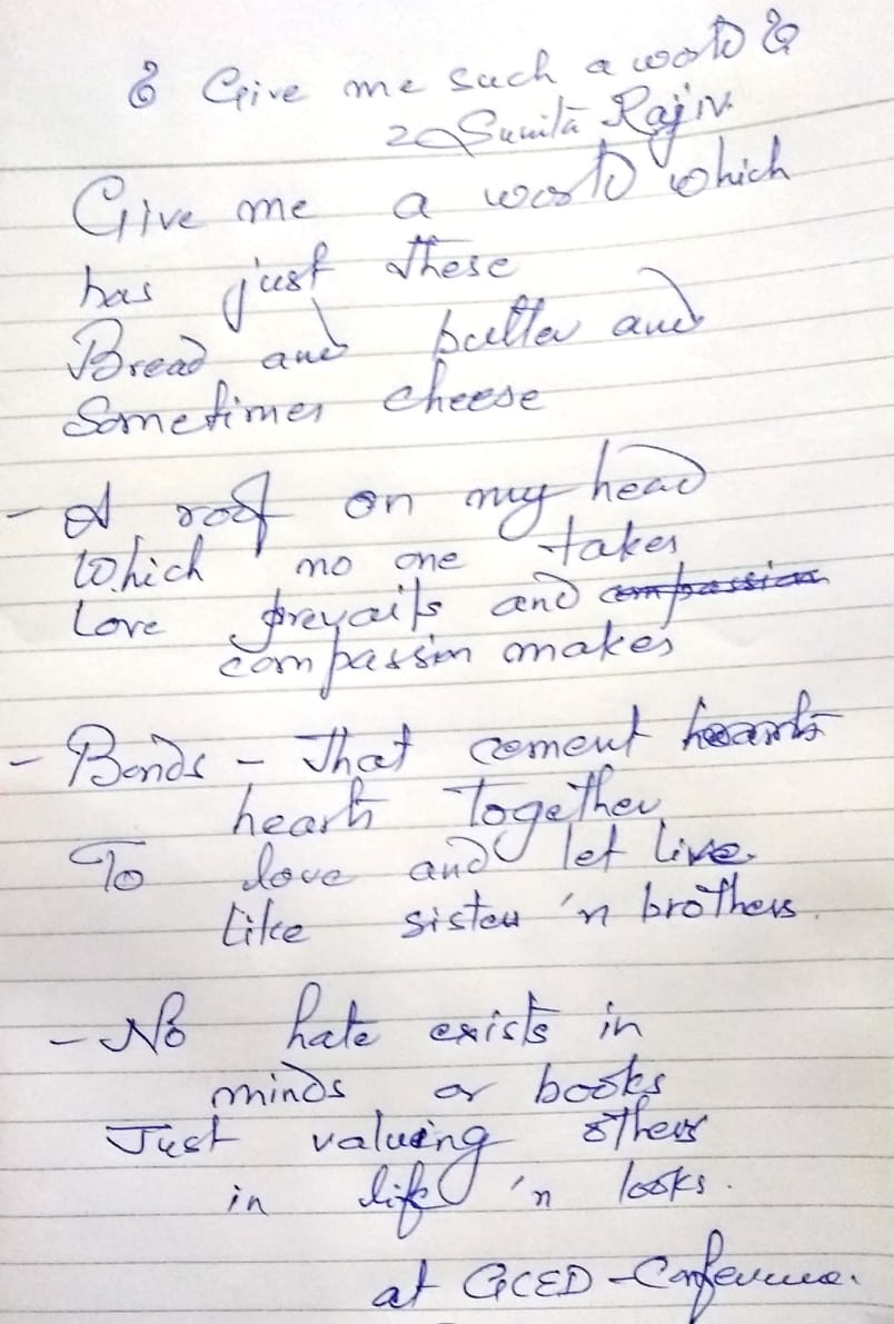 CitizenshipFund's tweet photo. Ms. @sunita_rajiv from #AhlconIntl shares a self-composed poem when asked to speak on 'If you weren't born yet.'.
@ashokkp #GCEDWE #GCEDWE19 #SDG4pt7 #TeachSDGs #SDG4 #GCED #GlobalCitizenship #CitizenshipEd #EdChat #GlobalEdChat #GlobalEd https://t.co/aK8HLRR8uE