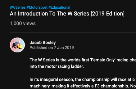 JacobABosley's tweet image. Another video hits 1,000 views, thanks again to everyone who’s watched and supported, means a lot! Time to crunch on with more.
#F1FS @f1feederseries @WSeriesRacing @YTCreators