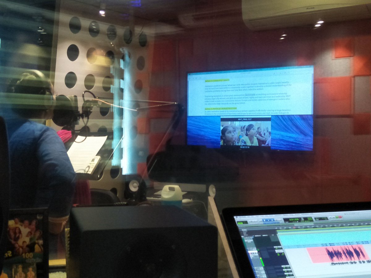 Ongoing voice-over in a studio for a movie on Improving Sanitation in Urban Poor Settlements that includes #CommunityCapacity,  #PhysicalInfrastructure & #SanitationBehaviour. 
@dasra #womenempowerment #sanitation