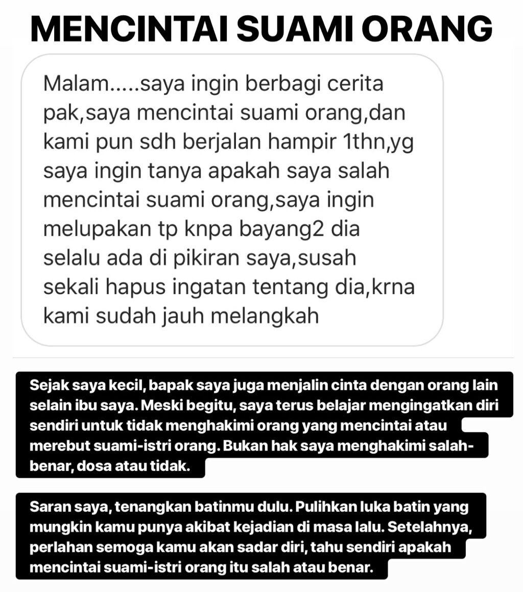 Adjie Santosoputro On Twitter Mencintai Suami Orang Apakah Salah Ada Yang Dm Bertanya Begitu Ini Jawaban Saya Di Ig Story Https T Co Lqnusd8fyk Twitter
