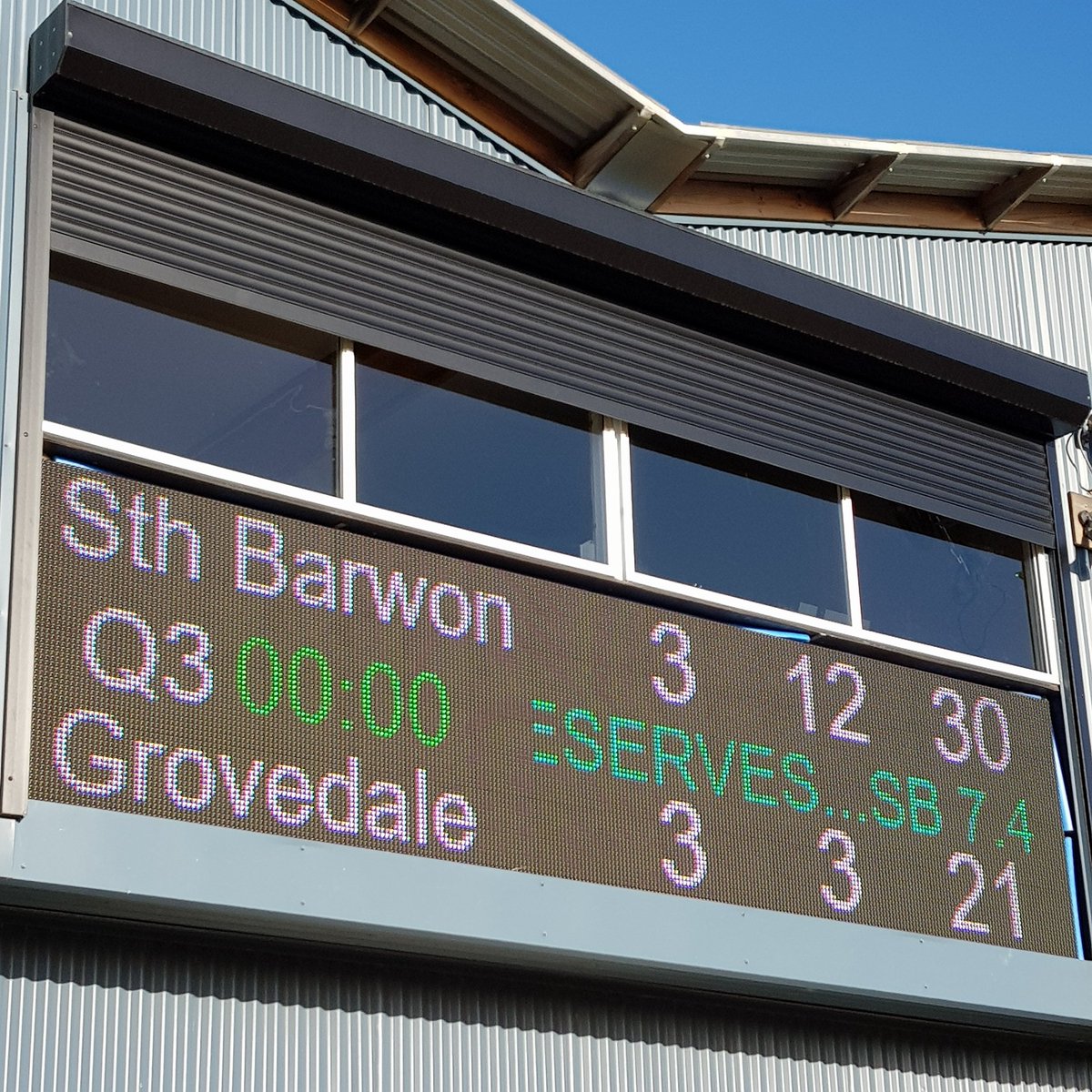HT <a href="/AFLBarwon/">AFL Barwon</a> GFL Seniors Rd 12
<a href="/SouthBarwonFNC/">South Barwon Football & Netball Club</a> lead by 9pts against <a href="/GrovedaleTigers/">Grovedale Tigers</a> 
#GFLSwansTigers