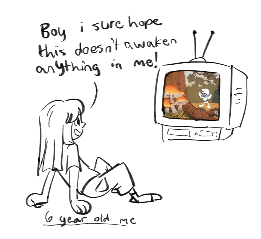 rissmoduck's tweet photo. late night musing on growing up with the smurfs https://t.co/IEYVnuMttP