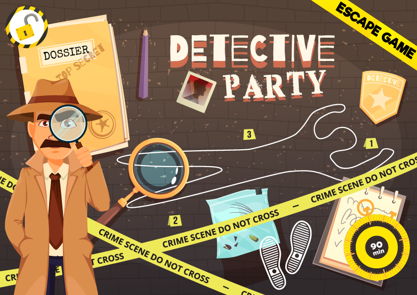 ame_denfant's tweet photo. Découvrez notre tout nouvel escape game "Détective Party" disponible maintenant dans notre boutique !🕵️♂️ https://t.co/0NLV8yCBxo #EscapGame #EscapeRoom #Enfants #Parents #Vacances #Loisirs #Animation #Jeu #Enigmes https://t.co/MryCgGiySh