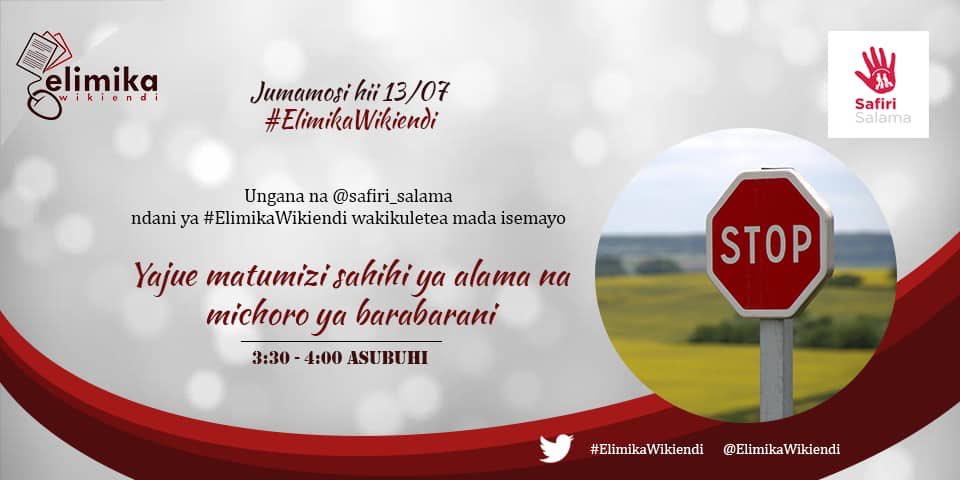Habari za muda huu mdau wetu. Karibu jukwani tujuzane Unafahamu nini kuhusu matumizi ya alama na michoro ya barabarani? Mimi ni <a href="/GjAssenga/">Assenga Magari Tz🦁</a> kutoka #Ajalisasabasi kampeni. Karibu #ElimikaWikiendi tushirikishane  machache kuhusu mada ya leo.
