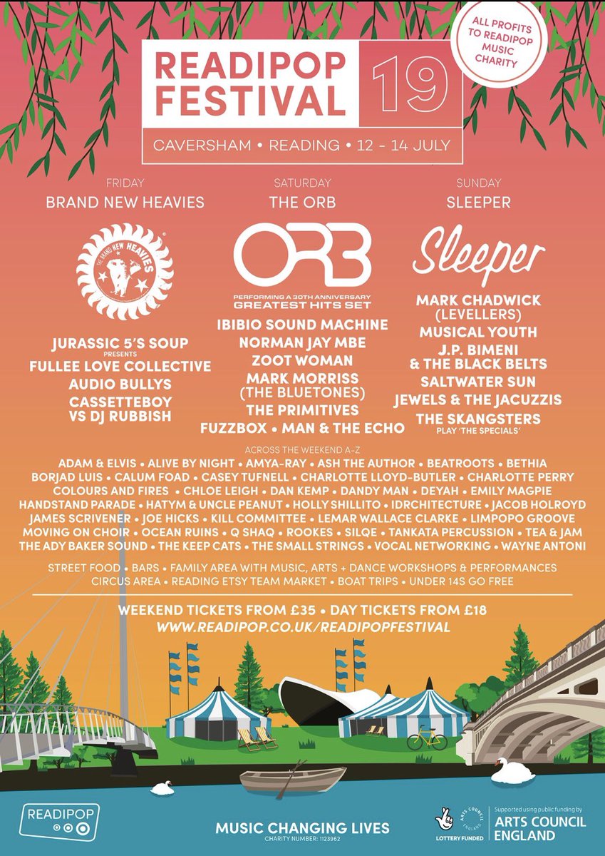 Morning! Who is going to Readipop today?  We are playing the big top at 3pm.  Would be great to see you there!
