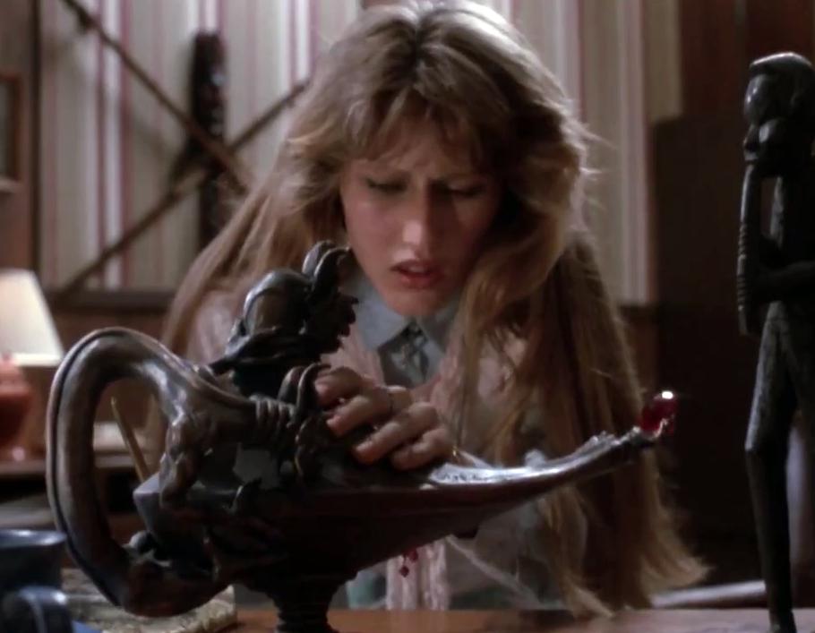AngusKohm's tweet photo. Friday night at the home drive-in: The Outing AKA The Lamp (1987) by #TomDaley w/ #DeborahWinters #JamesHuston #DannyDaniels "Don't say see you later... say goodbye... They're not coming back." #Horror #NotQuiteClassicCinema https://t.co/MMLb6ptD11