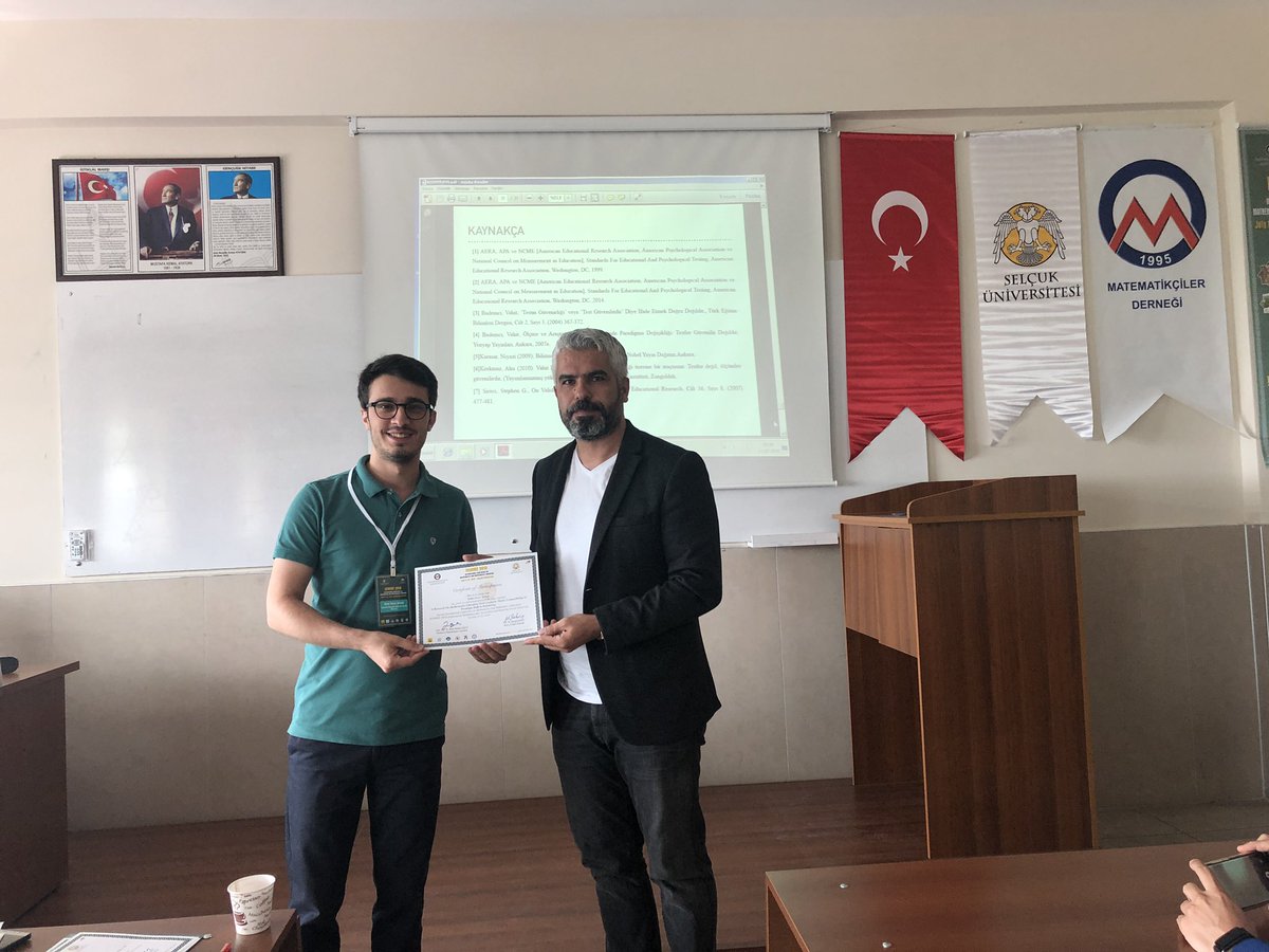 sezer_arbag's tweet photo. Selçuk Üniversitesi ve Matematikçiler Derneği tarafından düzenlenen Uluslararası Matematik ve Matematik Eğitimi Konferansında bildiri sunumumu tamamladım. #ıcmme2019 #matder @MatderTR @istanbulbilsem1 @istanbulodm @memleventyazici https://t.co/S3TAhAFije