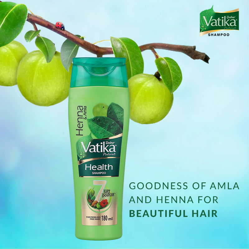 DaburIndia's tweet photo. Give your hair the goodness of #SattPoshan - #Vatika Health Shampoo packed with Amla, Henna, Shikakai, Almond, Hibiscus, Reetha, and Olive Oil, for thick and strong hair.
#NaturalNeeds #SattPoshan #ShampooSolutions #NaturallyYours #DaburVatika https://t.co/7Rh9m2PIvh