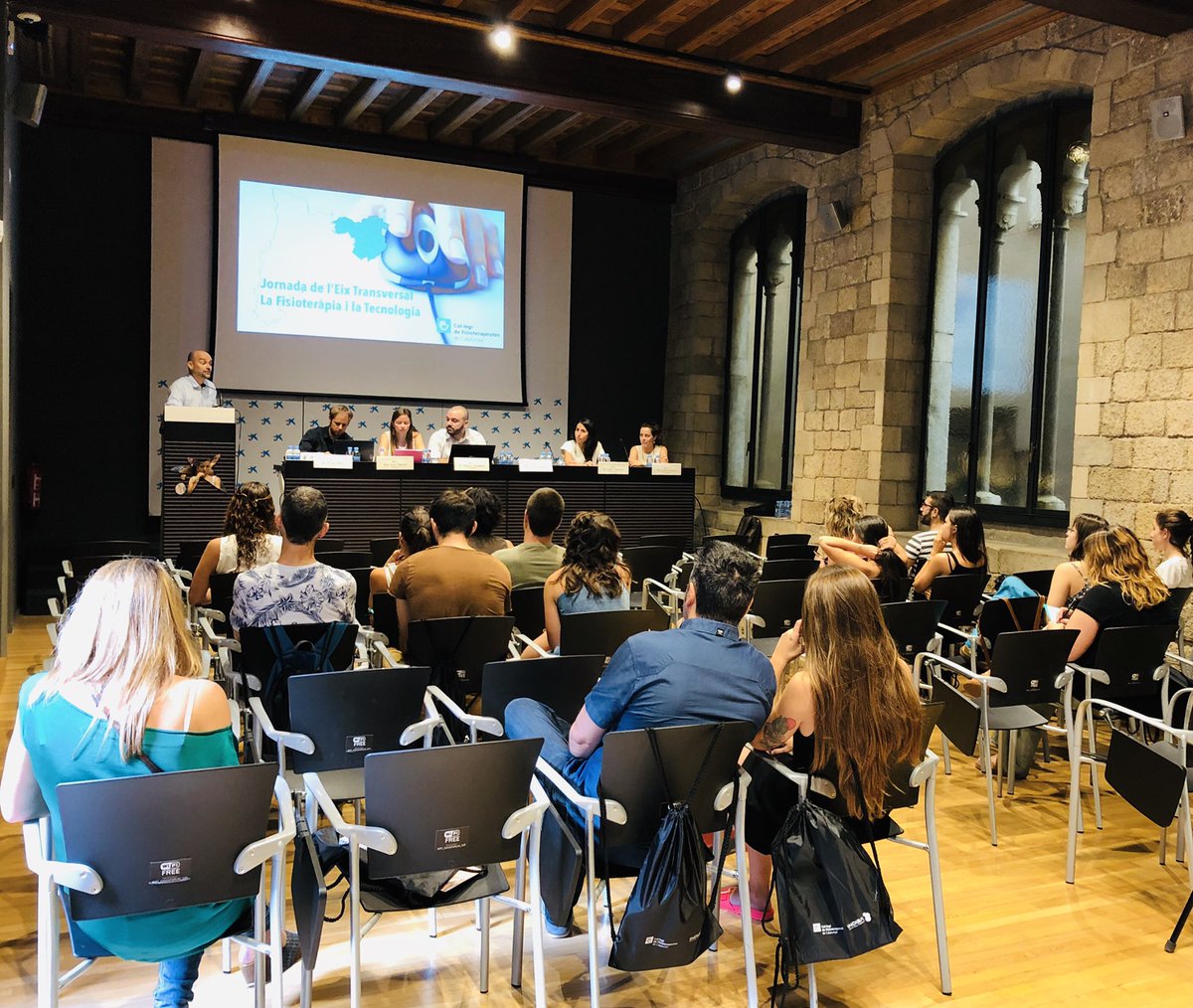 CFCGirona's tweet photo. Arrenca a @caixaforum Girona la 
1a JORNADA DE L'EIX TRANSVERSAL. Fisioteràpia i tecnologia. #EixTransversalCFC19 https://t.co/JLhn3Ne9h4