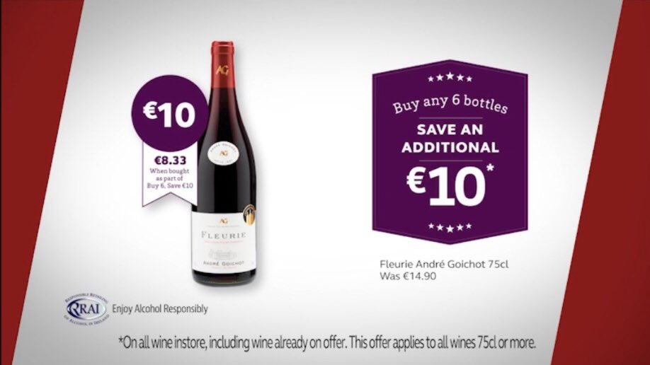 During our French Wine Master Classes <a href="/SuperValuIRL/">SuperValu Ireland</a> I was reminded of the quality delivered via the Cru Wines of Beaujolais. Like this André Goichot Fleurie. Such a fresh vibrant &amp; crisp red it has such elegance &amp; lush red berrie fruits. 
Beautiful👌&amp; now just €10!