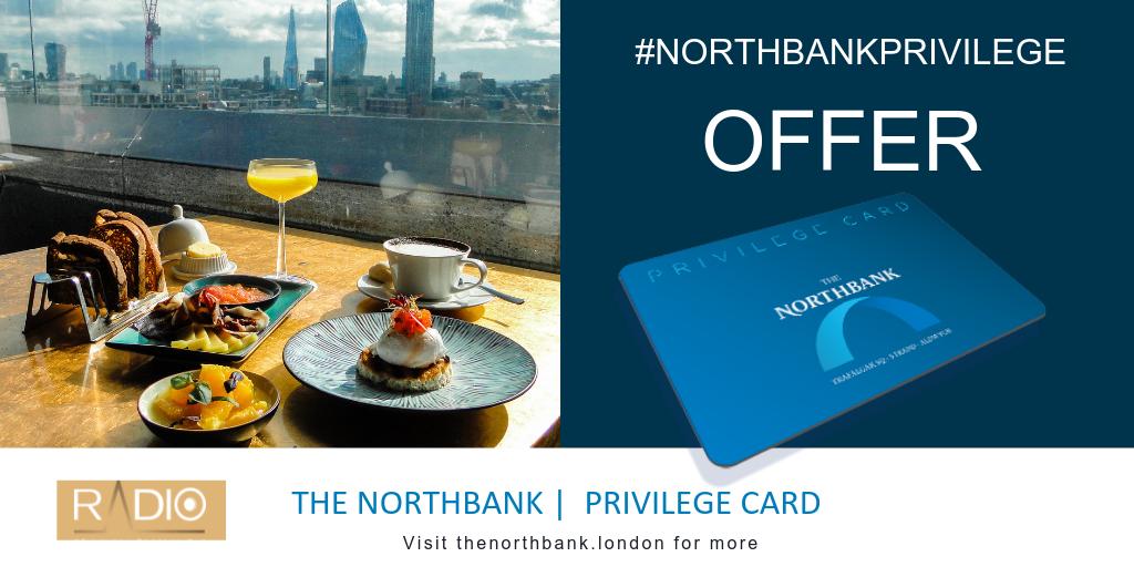 If you’re still deciding where to have brunch tomorrow, <a href="/RadioRooftopLdn/">RadioRooftopLondon</a> is a fantastic idea! They serve three delicious breakfasts cuisines at their iconic restaurant with stunning views #NorthbankPrivilegeCard members get 25% off bit.ly/2HYuxN7 #TheNorthbank