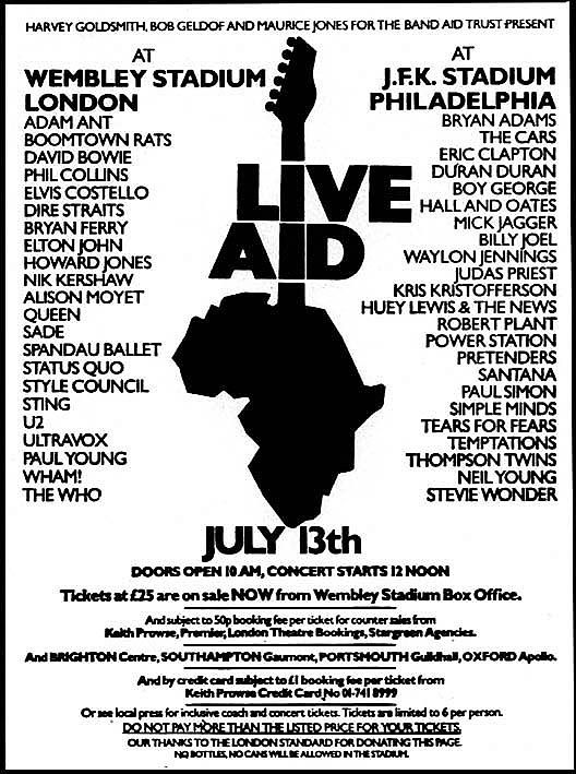 OldSchool80s's tweet image. July 13, 1985: Live Aid was held at Wembley Stadium in London &amp;amp; JFK Stadium in Philadelphia. #80s