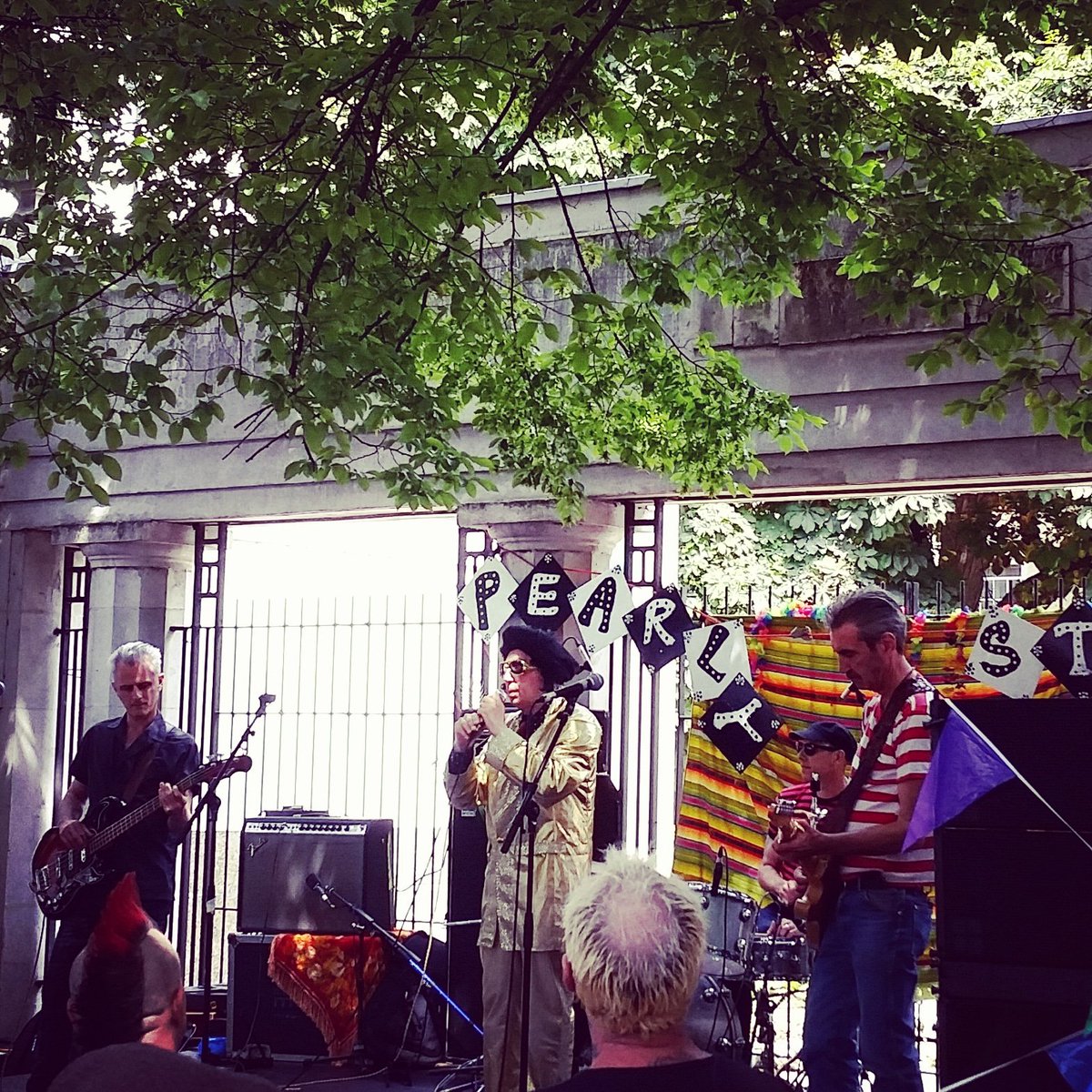 Local crooner Dave Elvis dons a gold suit and quiff to do his thing <a href="/SomerstownF/">Somerstown Festival</a> today.