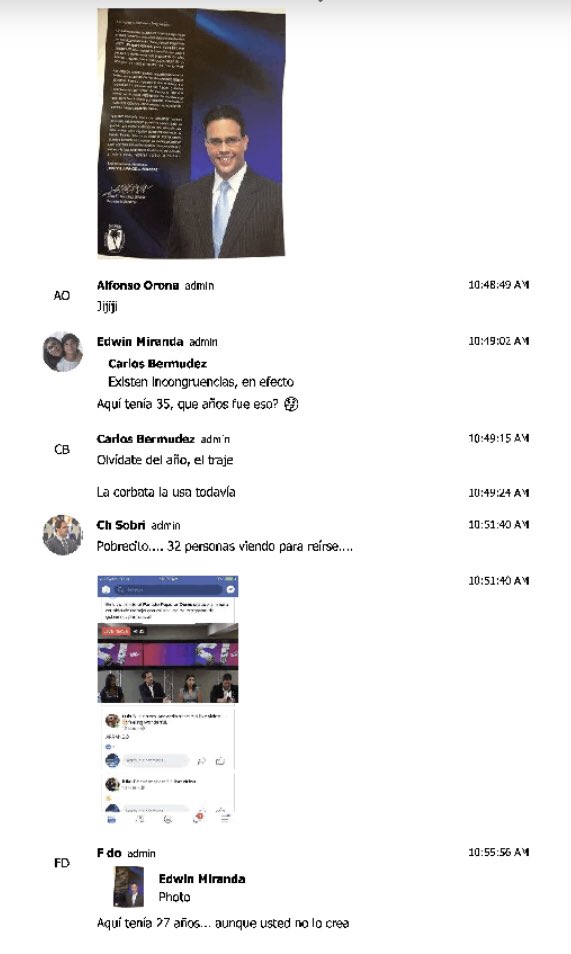 TelegramgatePR's tweet photo. El Gobernador @ricardorossello dijo que no sabía quién era F do en el @TelegramgatePR, pero en este mensaje F do (Elias Sánchez) menciona que en esa foto tenía 27 años. https://t.co/t1I0aIGda1