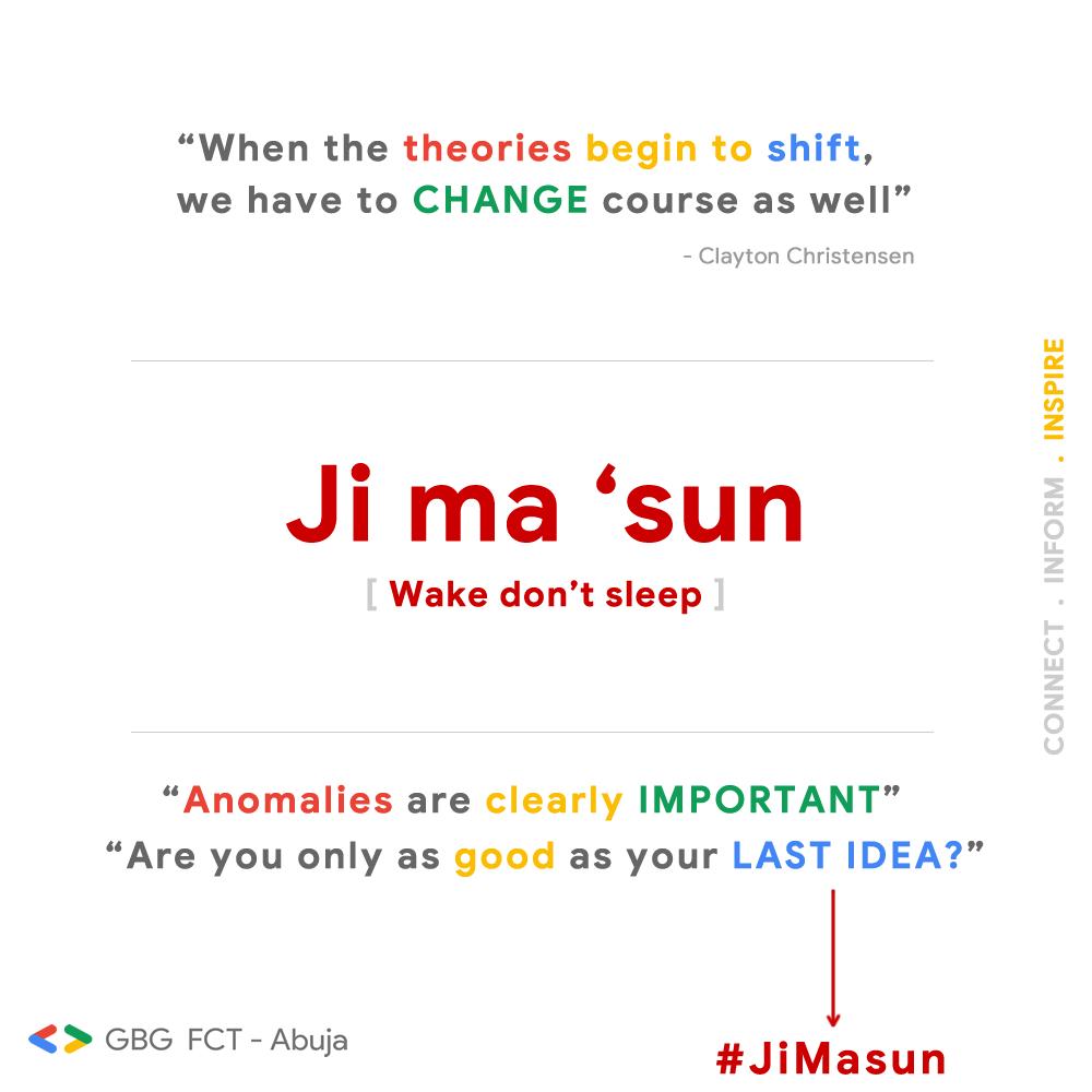 twitaderogba's tweet photo. “When the theories begin to shift, we have to CHANGE course as well” - Clayton Christensen
- Anomalies are clearly IMPORTANT.
- Are you only as good as your LAST IDEA? "Ji Masun"
CONNECT . INFORM . INSPIRE
#GBG #BeginToShift #JiMasun #WakeDontSleep https://t.co/KauKiibRpy