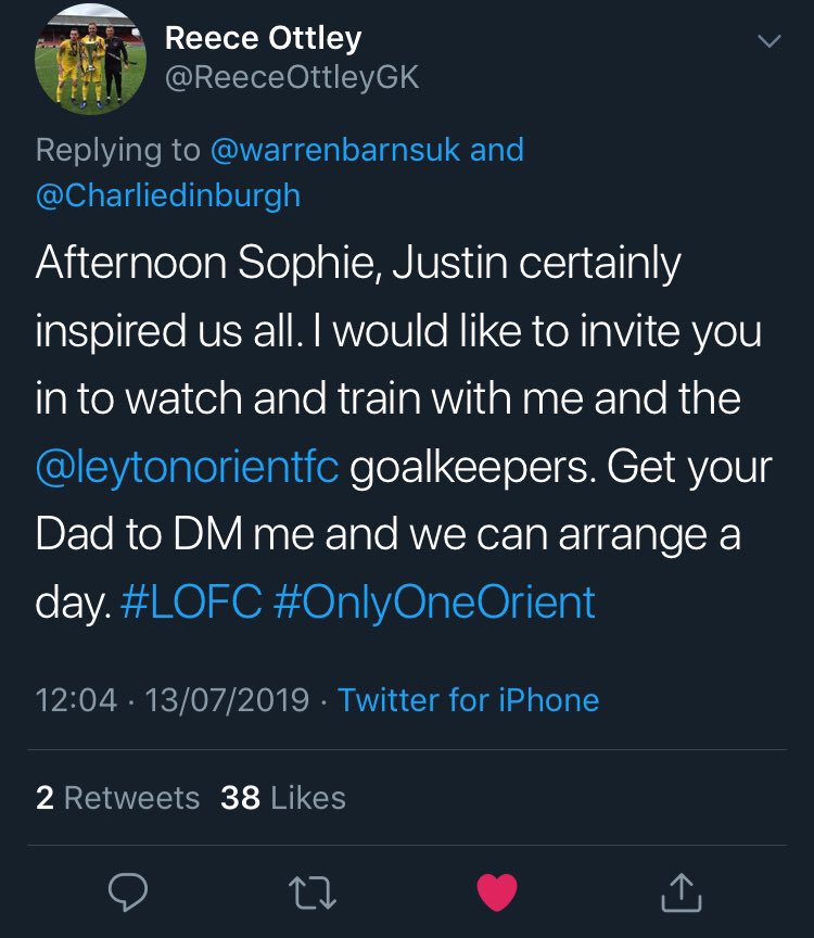 leytonorientfc's tweet photo. 👏 Only continue to be more proud of our staff. Justin’s legacy lives through them all and the kindness they display.

#LOFC #OnlyOneOrient https://t.co/erzeFFPQ1m