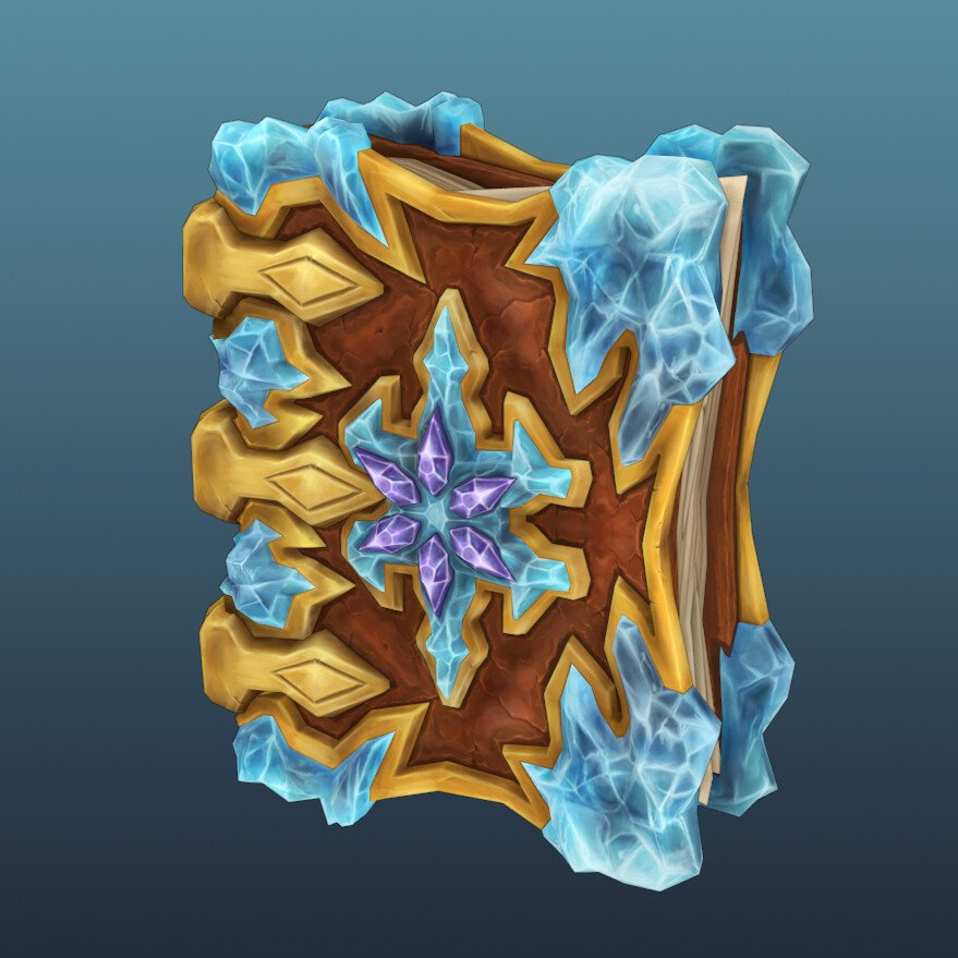 ctperron's tweet photo. Frozen Tome created for a monthly challenge @HPGuild https://t.co/A5YMJihkiG #handpaintedtextures #Blender3d #WorldofWarcraft https://t.co/Z1e9pQGKX2
