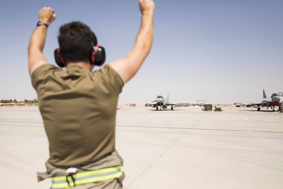 RAFLossiemouth's tweet photo. What music reminds you the most of #TeamLossie, Moray, or our Typhoons? We are putting together a playlist of your best suggestions, along with some of our own! 

But no promises that it won't be Toto - Africa on repeat 😉

#SoundsOfSaturday #NoOrdinaryJob #SecuringTheSkies https://t.co/8RQu6gcSl0