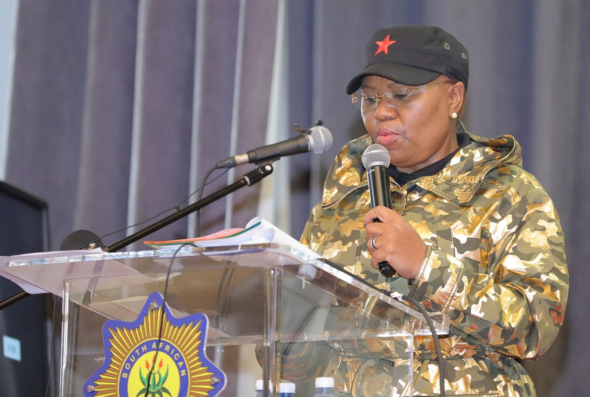 SAPoliceService's tweet photo. #PoliceMinistry Minister of Social Development Lindiwe Zulu giving a message of support on how the Dept will provide support, saying policies on fighting crime are great and the time for implementation those policies are now! #CrimeSummit #BuildingSaferCommunities SW https://t.co/KjBnsFSOZO