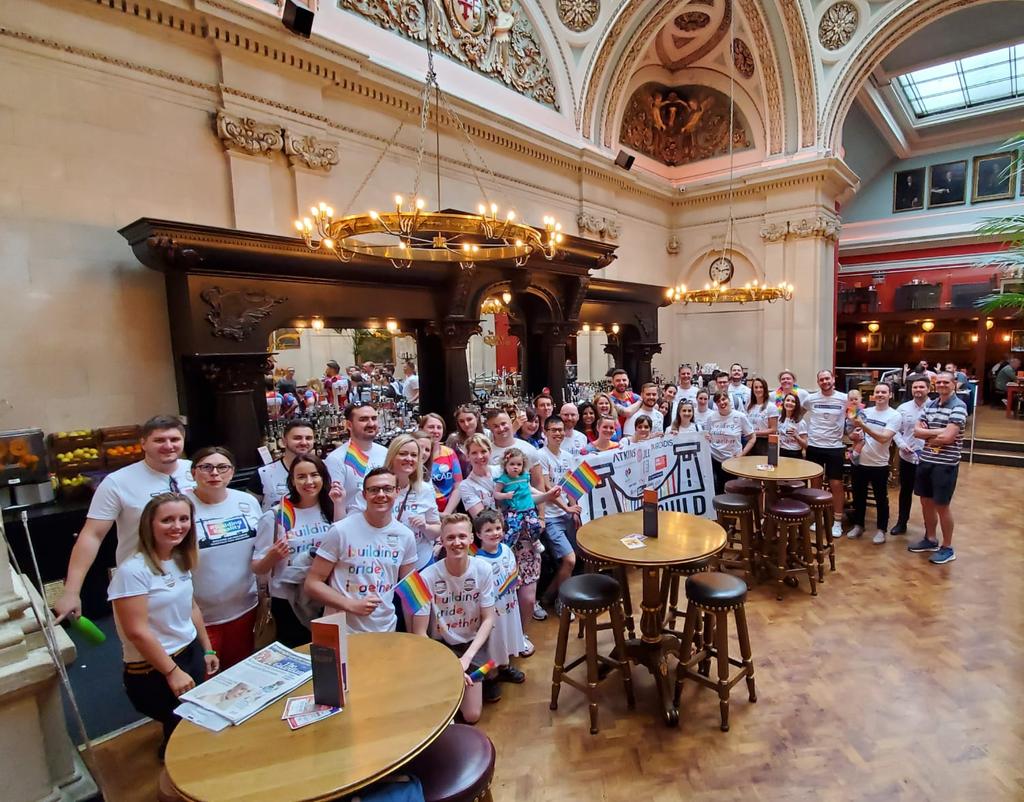 BuildProud's tweet photo. Breakfast prior to @BristolPride March! #Bristol #Pride2019 #LGBTQ #building #Construction #love https://t.co/AJWxhwW5Ai
