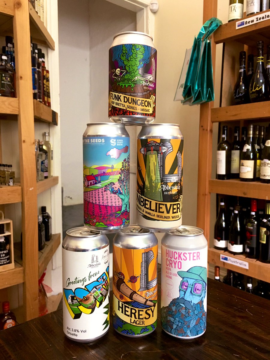 GingerWhaleDeli's tweet photo. @AbbeydaleBeers dropped off a new batch yesterday. A range of styles and couple of collabs with @AmorArtis and @SirenCraftBrew too. This is top notch #CraftBeer. Three of these #beers are #glutenfree. Not the token #GF you’ll normally get offered ... https://t.co/mlD0EEnRCf
