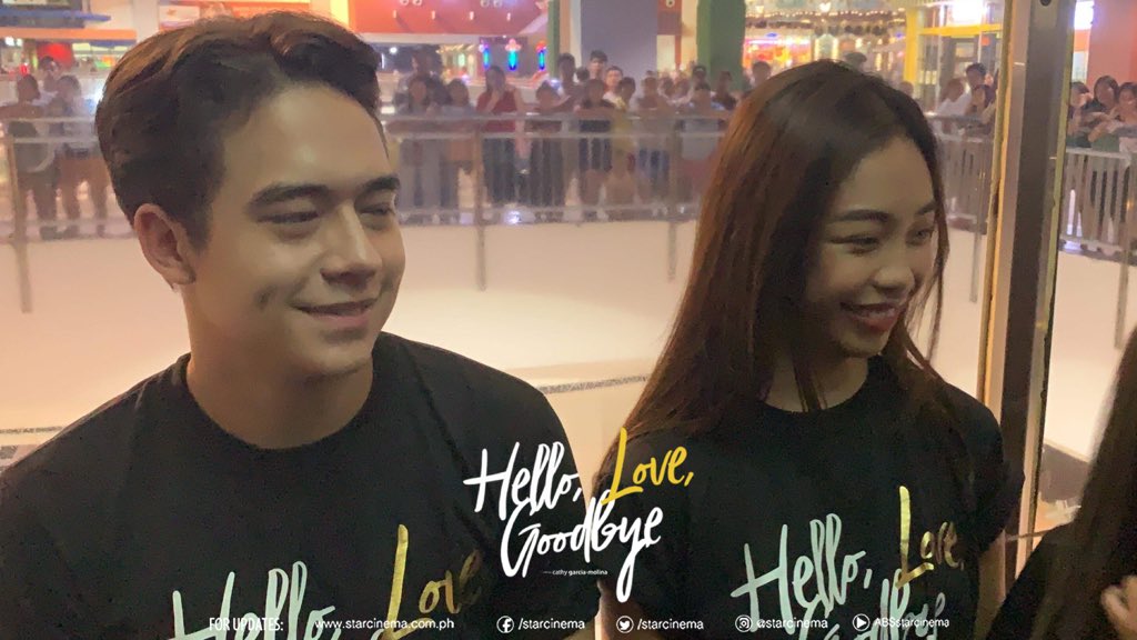 StarCinema's tweet photo. #HelloLoveGoodbye cast arrives at Starmall Alabang! #HELLOLoveFanMeet0713 https://t.co/W0LYwYYxX7
