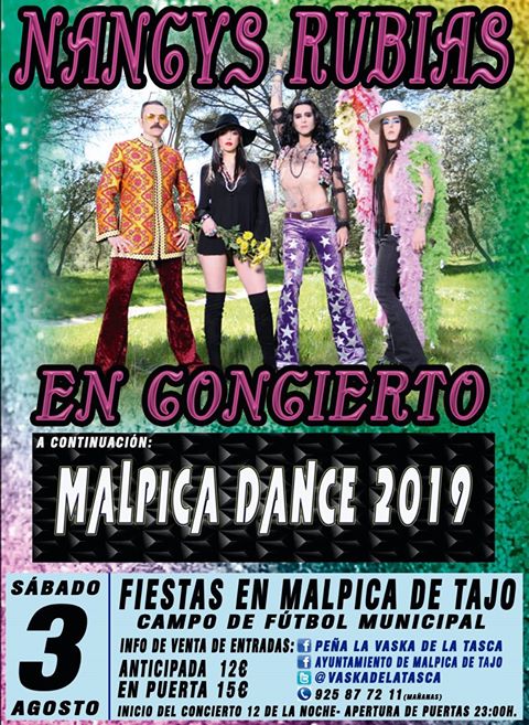 verbenastoledo's tweet photo. ¡Quedan unas semanas para el "Malpica Dance 2019" en MALPICA DE TAJO, y ya sabemos que las "Nancys Rubias" estarán en concierto para la ocasión. Pronto más información :) #verbenasdetoledo https://t.co/KI66PfCccH
