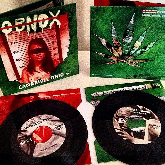 SlovenlyRecs's tweet photo. From deep in the BlackGladiator/Slovenly vaults, a double 7" in a gatefold sleeve from the mighty #OBNOX also known as #BimThomas (ex-Bassholes) -- 2013's "Canabible Ohio EP" feat a grinding sample from Slovenly alumni #MAGNETIX on the first cut. https://t.co/nKiPqGbuzT