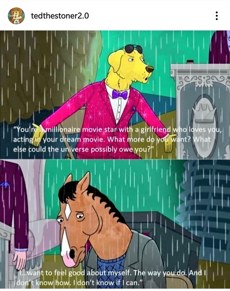 SharonsAyurveda's tweet photo. What it is like to be depressed!
#depression #MentalHealthMatters #healing #dontsayjustbe #understandingdepression #instalike #BojackHorseman #relatablestuff https://t.co/GOaF0fhghd