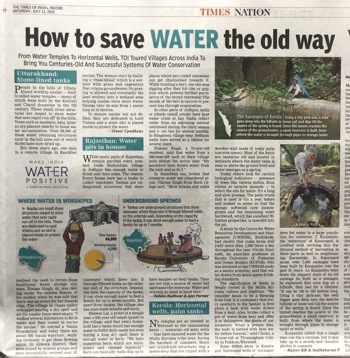 Collection of #Traditional
Local #VillageIdeas Of
#WaterConservation
& Sharing it With All
Would #Help #Humanity
To #SaveWater💧 For #Future
#Uttarakhand #WaterTemples
#NaulaFoundation
#Rajasthan #Tanka & #Beries
#Kerala 's #Kenis are 
#InspiringIdeas @gssjodhpur