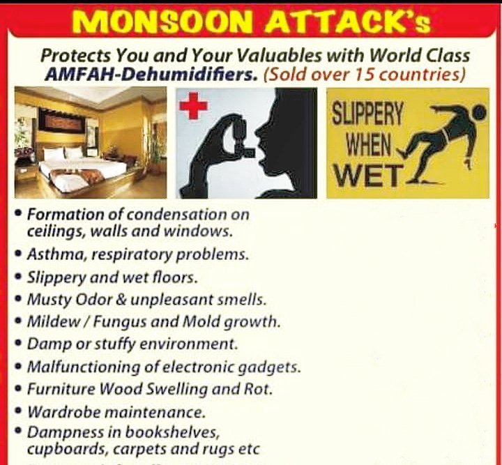 amfahindia's tweet photo. Amfah Dehumidifier is the solution of all the monsoon attacks! #mumbai #delhi #hospital #healthy #homes #mumbaimonsoons #dehumidifier #healthylife #healthtalk #innovation #technews #whatsinyourair #monsoonproblem #monsoonpanga
@Mansoor_Ali9
@kashifSayyed72 @AmitNBalgude https://t.co/Ihr215WxuL