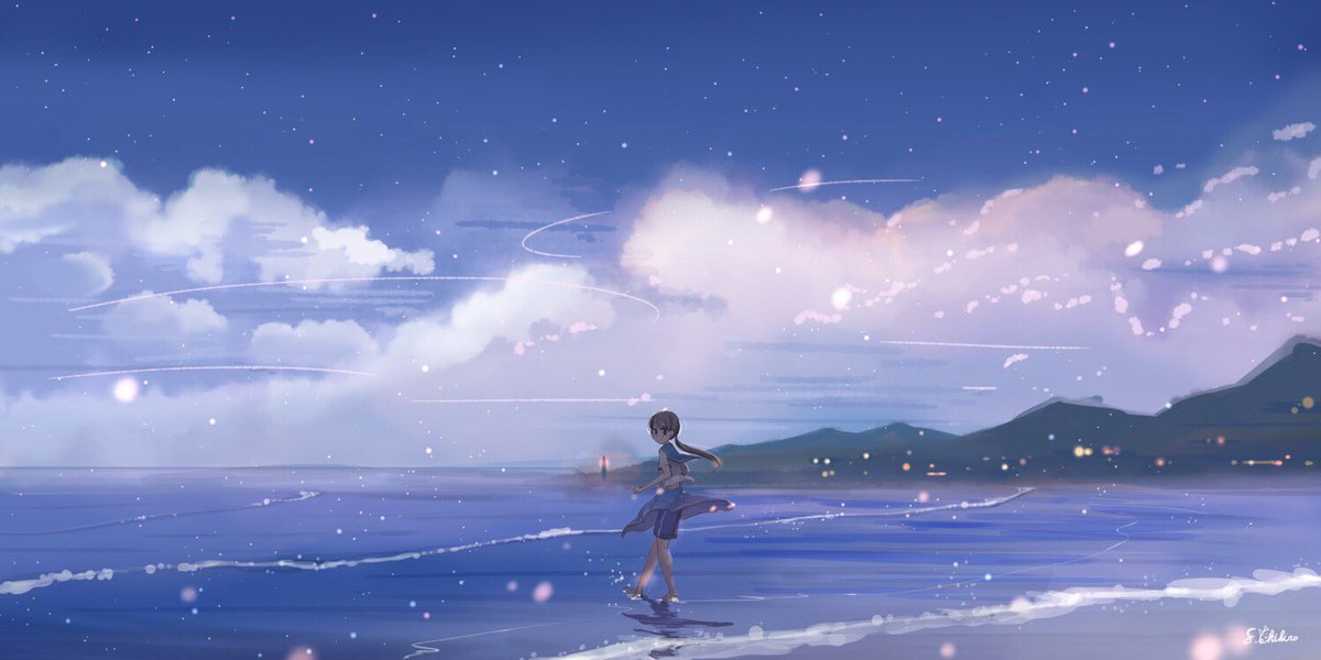 桜田千尋 7月日画集発売 در توییتر 去年の夏に描いた海と制服がテーマのイラストです