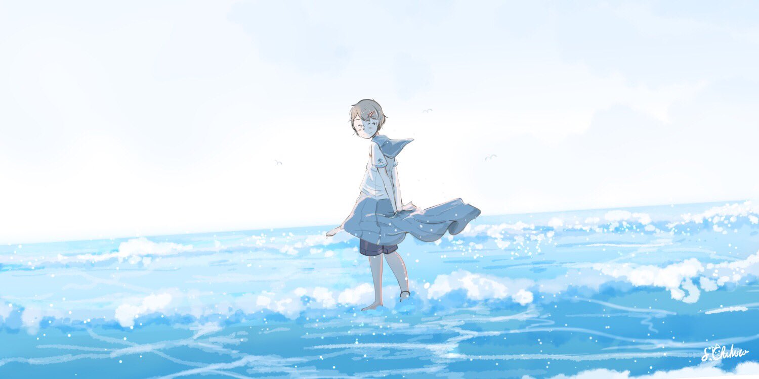 تويتر 桜田千尋 7月日画集発売 على تويتر 去年の夏に描いた海と制服がテーマのイラストです T Co Ne7fenfd1y