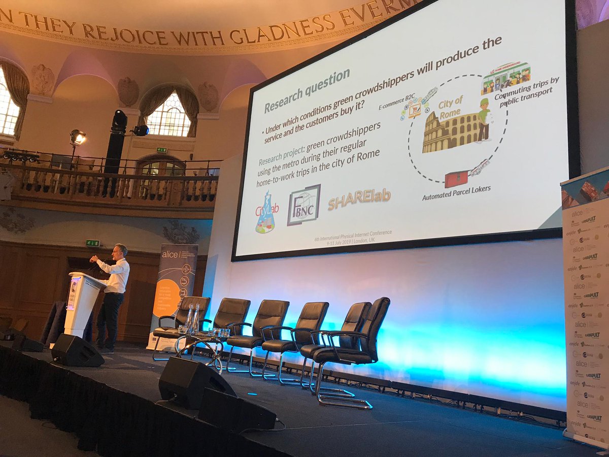 TRElab_3's tweet photo. Last week #TRElab director @ValerioGatta discussed feasibility and behavioural issues of diffusing #crowdshipping in #urban areas at #IPIC2019
More info -> https://t.co/xCQq5HGjhM
#ALICE #gogreen #sustainability #logistics https://t.co/gY0auxf8UA