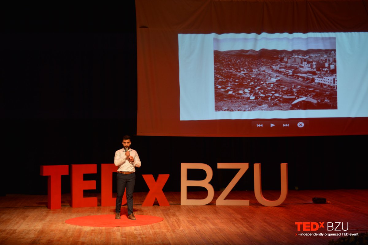 TEDxBZU's tweet photo. The fifth speaker at the TEDxBZU conference "Gathering pieces" Alkhateeb Anas, an architecture student at Birzeit University, is a dancer of Dabkeh and a volunteer member of Al Rowad Center for Culture and Theater.

 #TEDxBZU #GatheringPieces https://t.co/FzZPmpmHD3